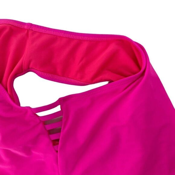 Havana Good Time Swimsuit Hot Pink One Piece Cross Back Juniors Size L 11-13 Fun - Picture 7 of 9